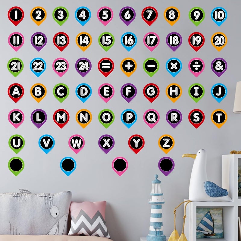 FLYAB Line Up Spots for Classroom Floor - 60 Pcs Number Wall Stickers Decals Colored Removable Eduacational Letters Stickers for Kids Bedroom Preschool Reading Corner Decorations - Image 3